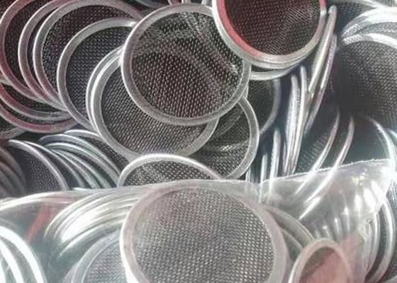 Silver Filter Disc 304 Stainless Steel Wire Mesh Products Bare Edge Hemming