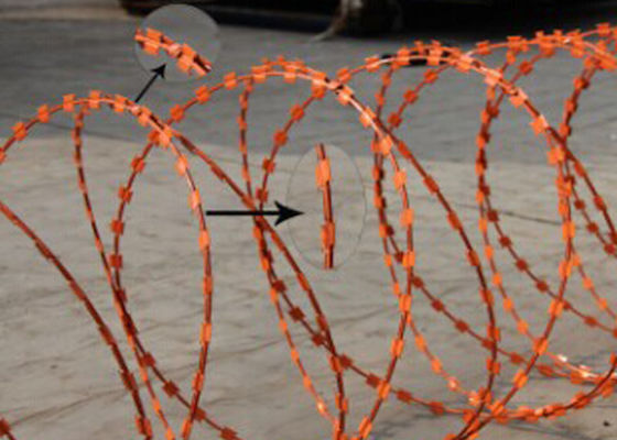 Yellow Fence Razor Barbed Wire Electrostatic Prison Razor Wire Powder Spraying