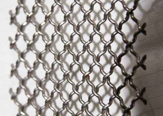 White Steel Crimped Wire Mesh Unidirectional Bending Metal Wire Mesh